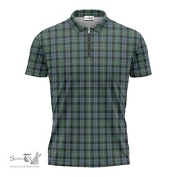 ScotsTee Shop Scottish Melville Clan Tartan Zipper Polo Shirt