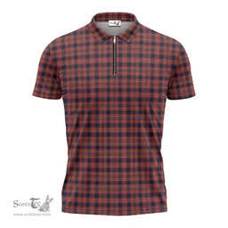 ScotsTee Shop Scottish Ogilvie (Ogilvy) Clan Tartan Zipper Polo Shirt