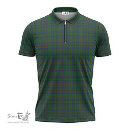 ScotsTee Shop Scottish Moncrieff of Atholl Clan Tartan Zipper Polo Shirt