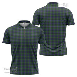 ScotsTee Shop Scottish Robertson Hunting Clan Tartan Zipper Polo Shirt