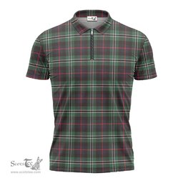 ScotsTee Shop Scottish Rollo Hunting Clan Tartan Zipper Polo Shirt