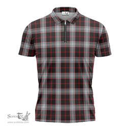 ScotsTee Shop Scottish Merrilees Clan Tartan Zipper Polo Shirt
