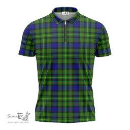 ScotsTee Shop Scottish Rollo Modern Clan Tartan Zipper Polo Shirt