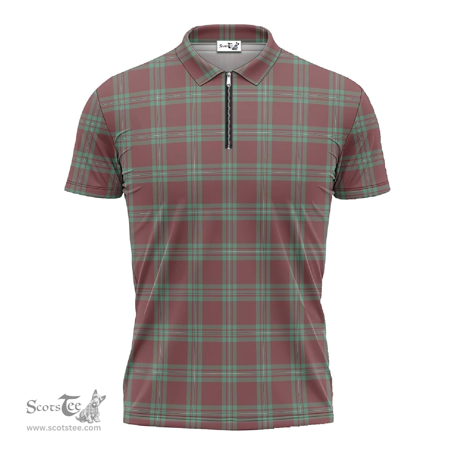 ScotsTee Shop Scottish MacGregor Hunting Ancient Clan Tartan Zipper Polo Shirt
