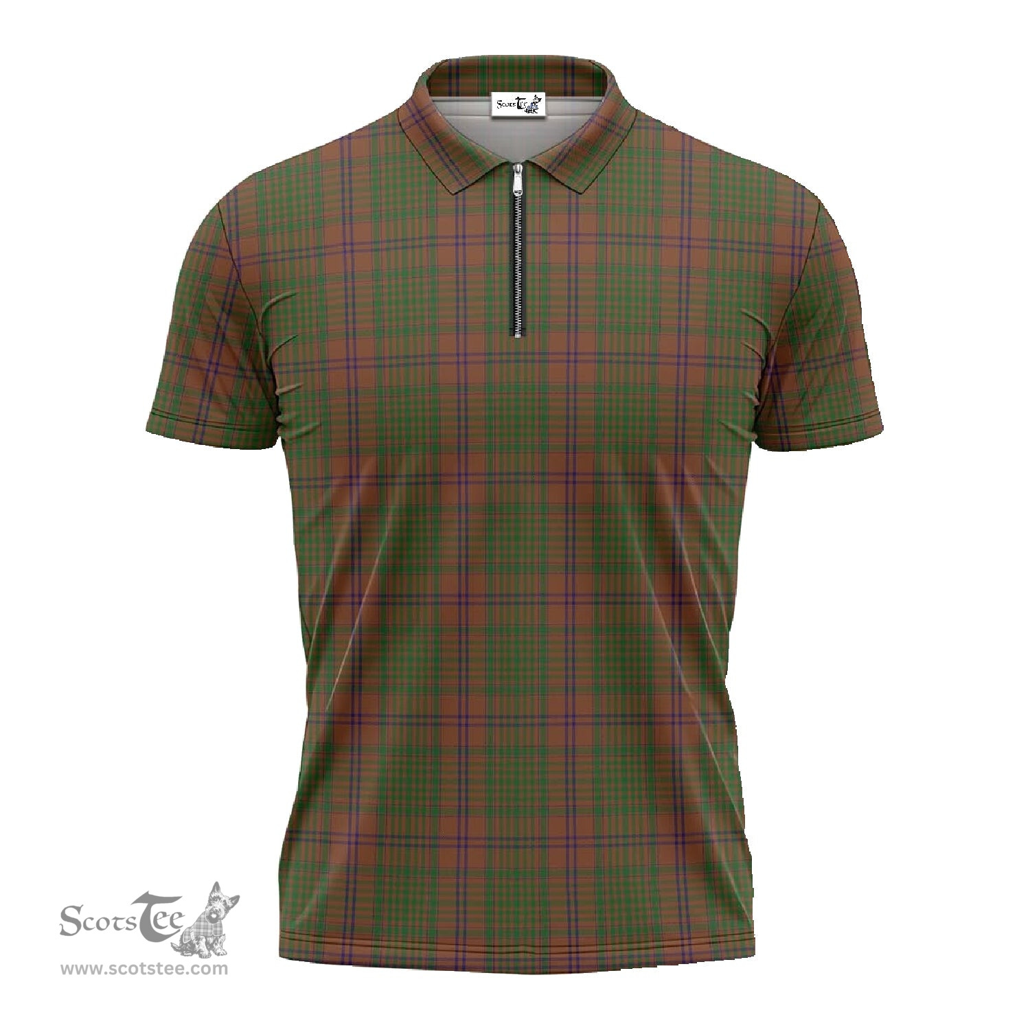 ScotsTee Shop Scottish MacGillivray Hunting Clan Tartan Zipper Polo Shirt