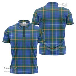 ScotsTee Shop Scottish Nova Scotia Province Canada Clan Tartan Zipper Polo Shirt