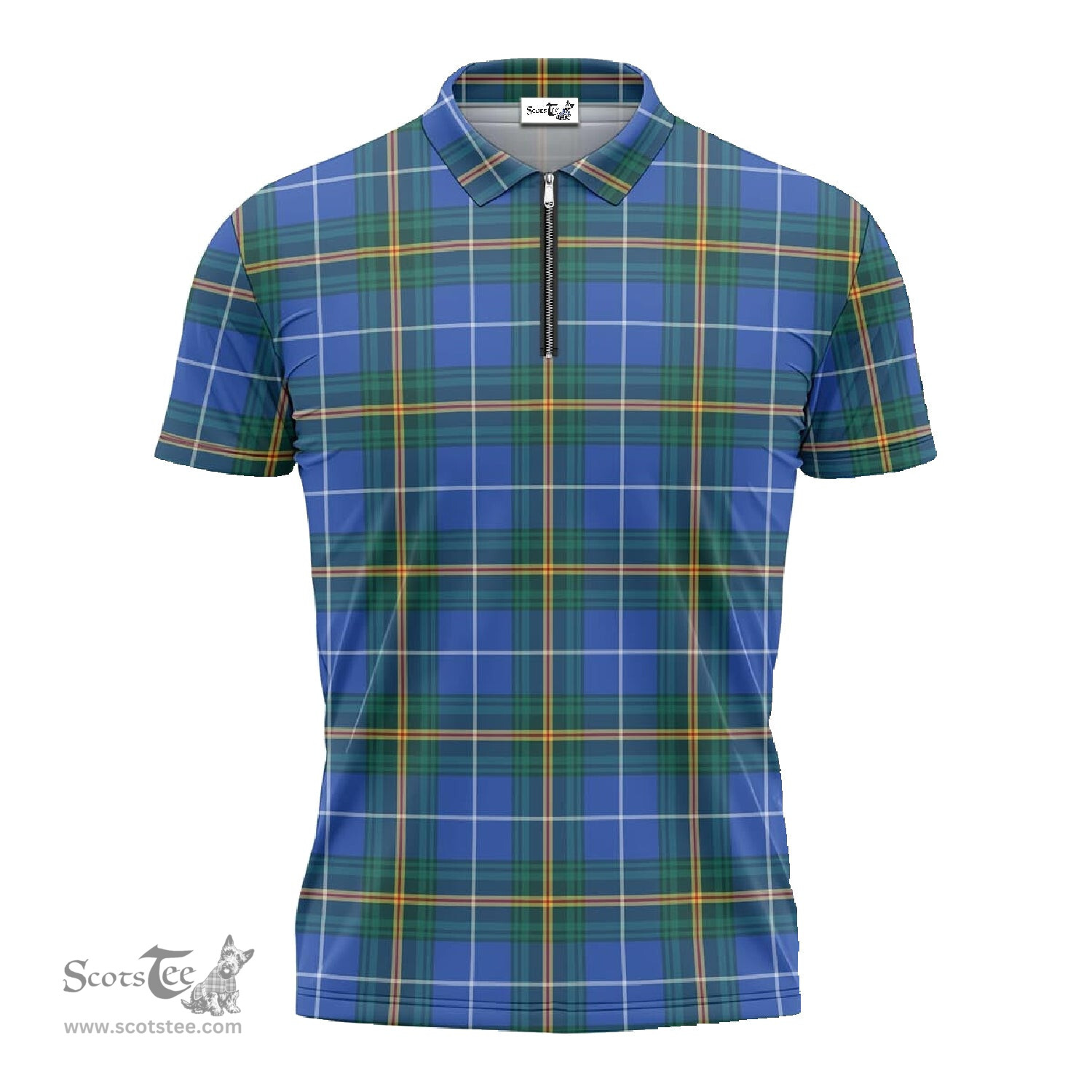 ScotsTee Shop Scottish Nova Scotia Province Canada Clan Tartan Zipper Polo Shirt