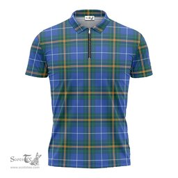 ScotsTee Shop Scottish Nova Scotia Province Canada Clan Tartan Zipper Polo Shirt