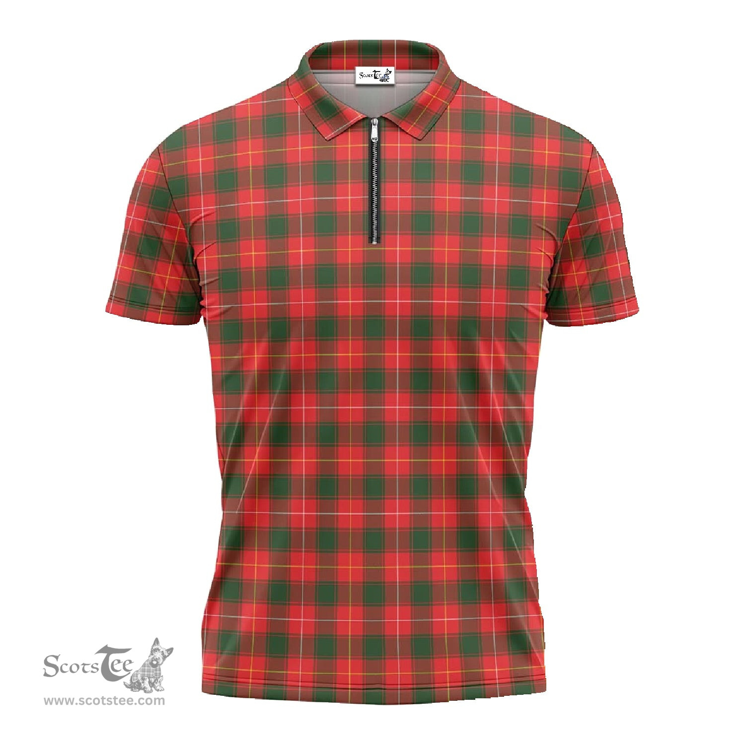 ScotsTee Shop Scottish MacFie Modern Clan Tartan Zipper Polo Shirt