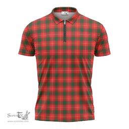 ScotsTee Shop Scottish MacFie Modern Clan Tartan Zipper Polo Shirt