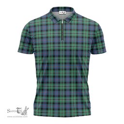 ScotsTee Shop Scottish Rose Hunting Ancient Clan Tartan Zipper Polo Shirt
