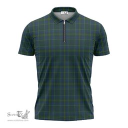 ScotsTee Shop Scottish Protheroe of Wales Clan Tartan Zipper Polo Shirt