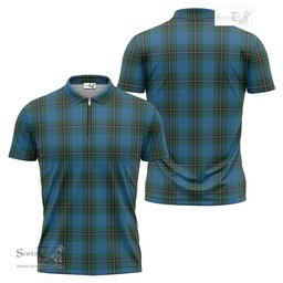 ScotsTee Shop Scottish Murray of Elibank Clan Tartan Zipper Polo Shirt