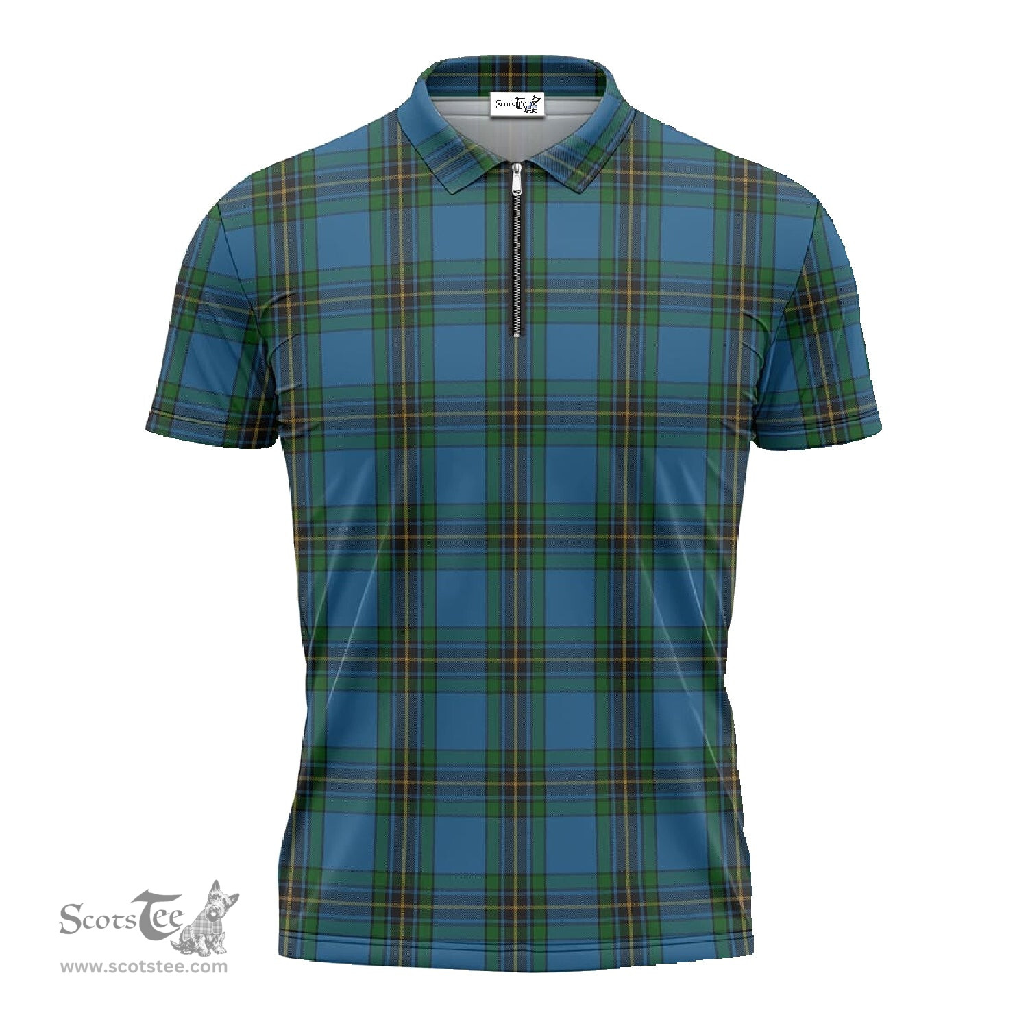 ScotsTee Shop Scottish Murray of Elibank Clan Tartan Zipper Polo Shirt