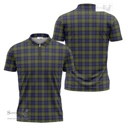 ScotsTee Shop Scottish MacLaren Modern Clan Tartan Zipper Polo Shirt