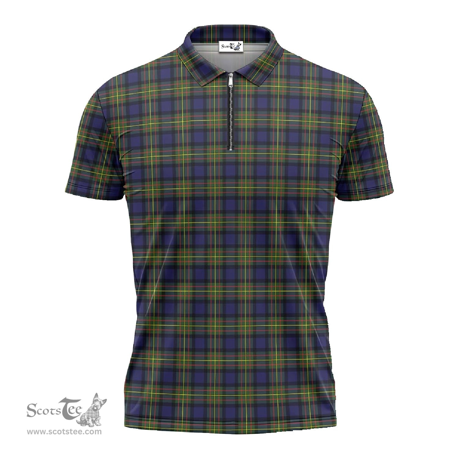 ScotsTee Shop Scottish MacLaren Modern Clan Tartan Zipper Polo Shirt