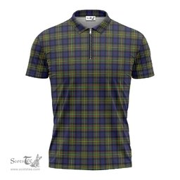 ScotsTee Shop Scottish MacLaren Modern Clan Tartan Zipper Polo Shirt
