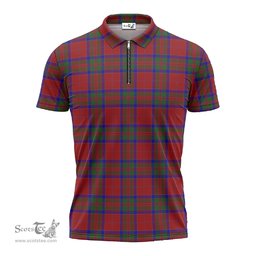 ScotsTee Shop Scottish MacGillivray Clan Tartan Zipper Polo Shirt
