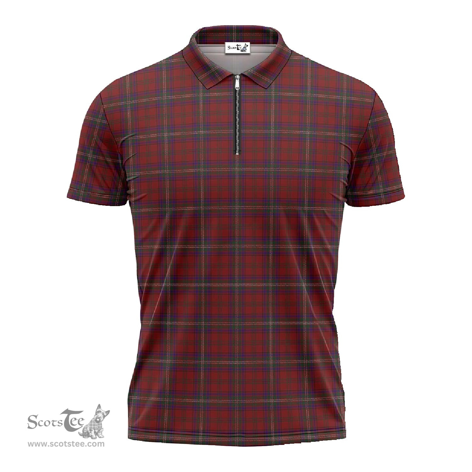 ScotsTee Shop Scottish McClure Clan Tartan Zipper Polo Shirt