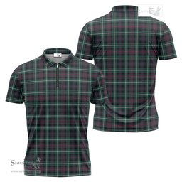 ScotsTee Shop Scottish MacKenzie Modern Clan Tartan Zipper Polo Shirt