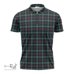 ScotsTee Shop Scottish MacKenzie Modern Clan Tartan Zipper Polo Shirt