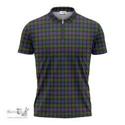 ScotsTee Shop Scottish Murray of Atholl Modern Clan Tartan Zipper Polo Shirt