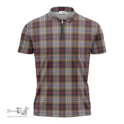 ScotsTee Shop Scottish MacInnes Ancient Hunting Clan Tartan Zipper Polo Shirt