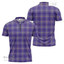 ScotsTee Shop Scottish Ochterlony Clan Tartan Zipper Polo Shirt