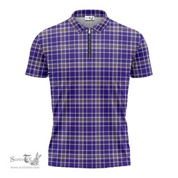 ScotsTee Shop Scottish Ochterlony Clan Tartan Zipper Polo Shirt
