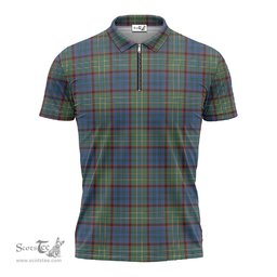 ScotsTee Shop Scottish Nicolson Hunting Ancient Clan Tartan Zipper Polo Shirt