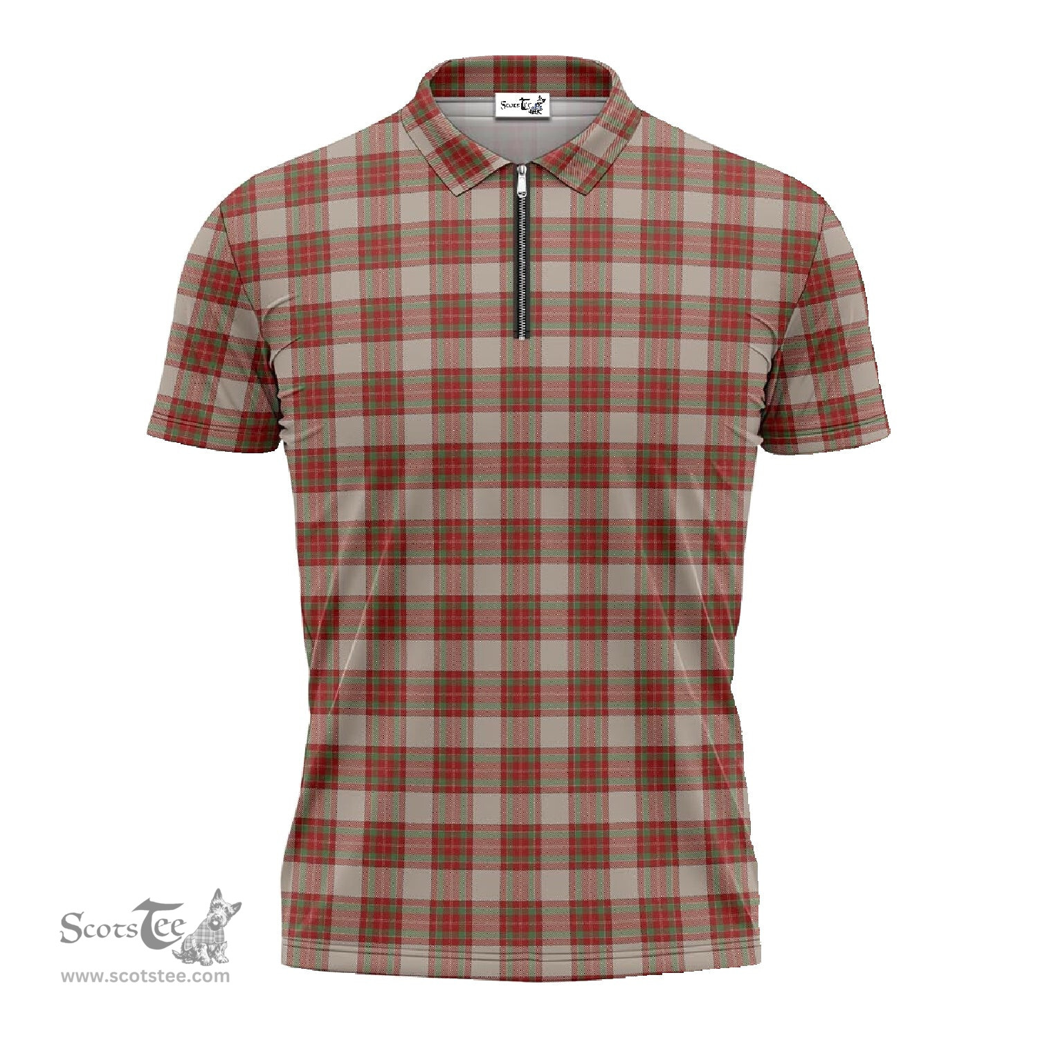 ScotsTee Shop Scottish McBrayer Dress Clan Tartan Zipper Polo Shirt