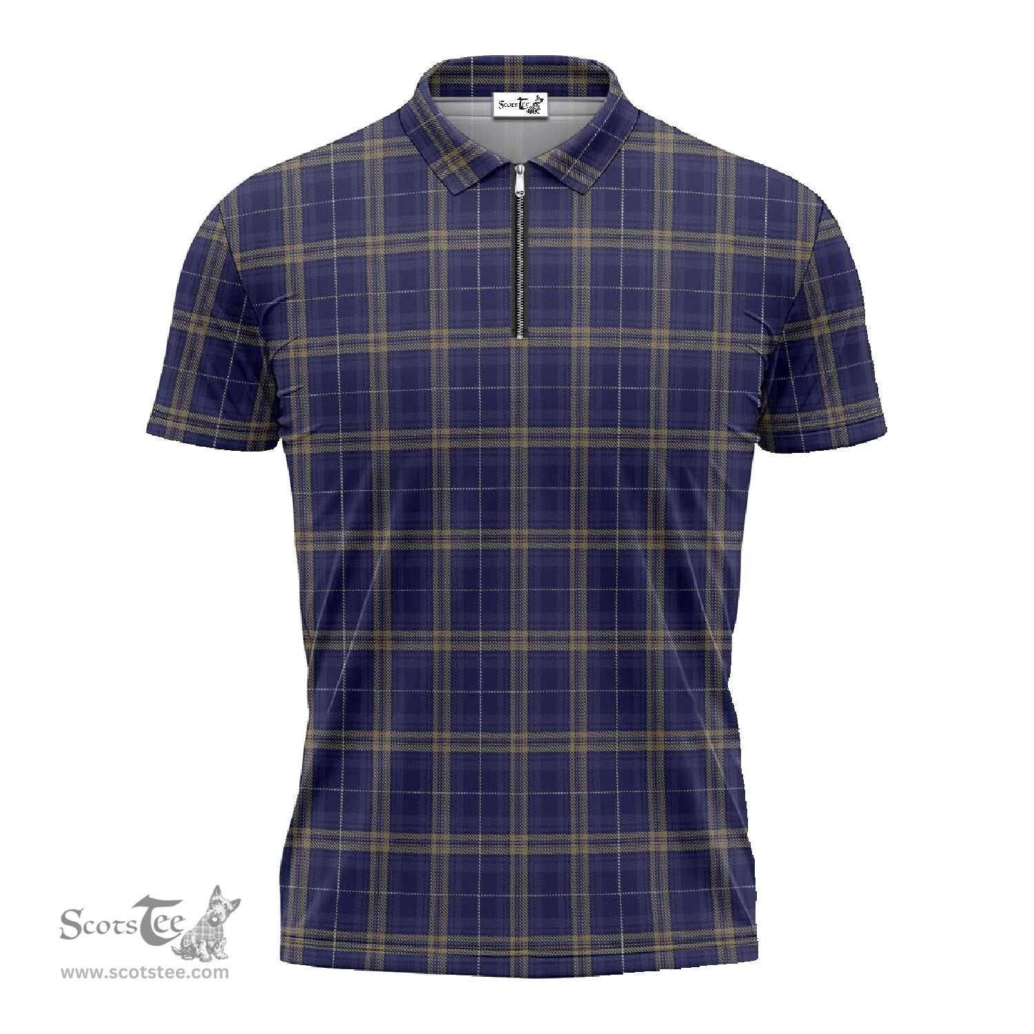 ScotsTee Shop Scottish Rhys of Wales Clan Tartan Zipper Polo Shirt