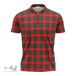 ScotsTee Shop Scottish Rattray Modern Clan Tartan Zipper Polo Shirt