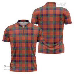 ScotsTee Shop Scottish Nicolson Ancient Clan Tartan Zipper Polo Shirt