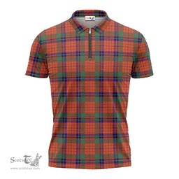ScotsTee Shop Scottish Nicolson Ancient Clan Tartan Zipper Polo Shirt