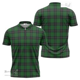 ScotsTee Shop Scottish Raeside Clan Tartan Zipper Polo Shirt
