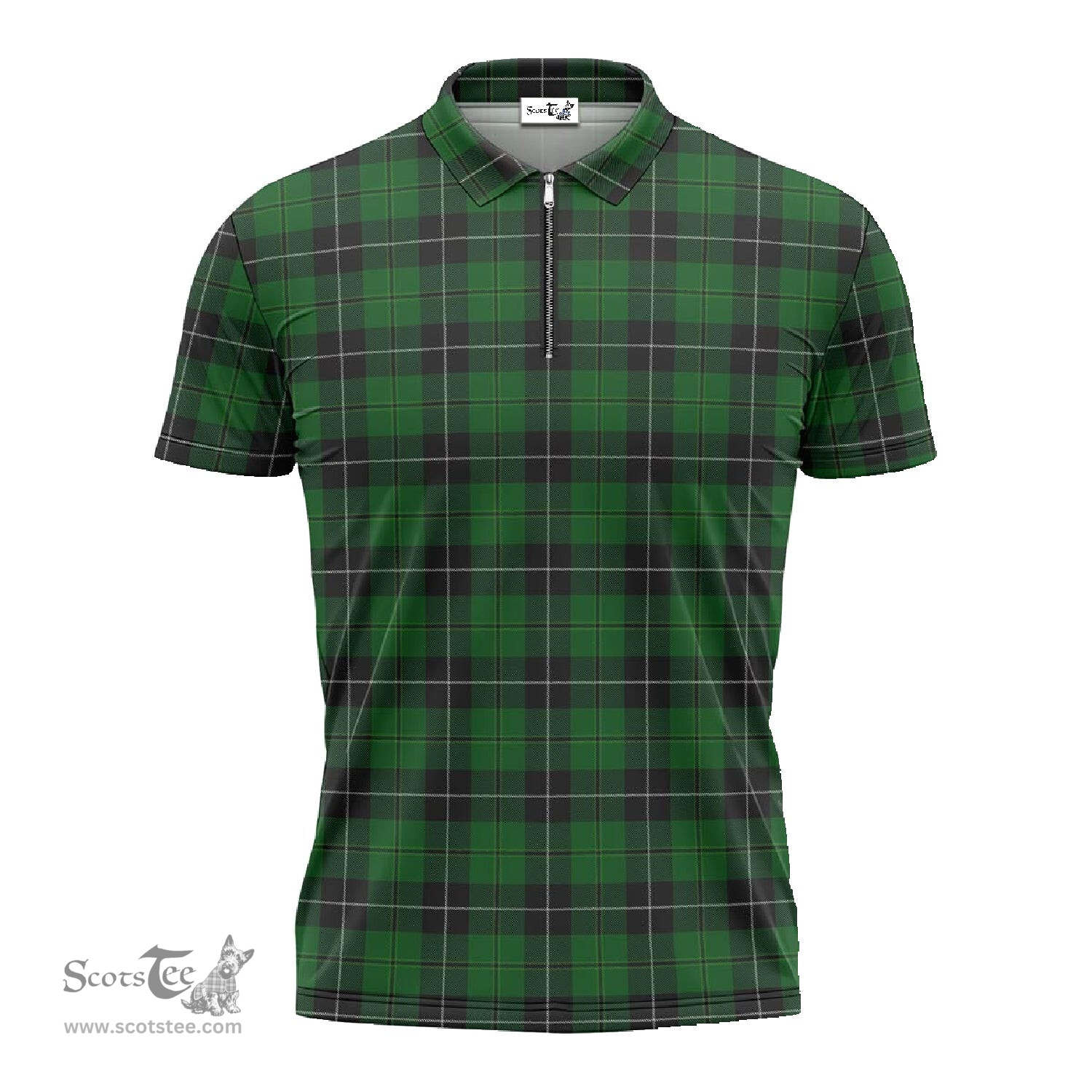 ScotsTee Shop Scottish Raeside Clan Tartan Zipper Polo Shirt