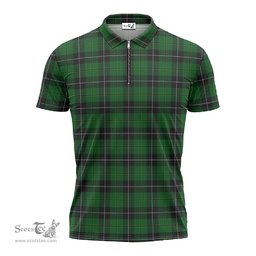 ScotsTee Shop Scottish Raeside Clan Tartan Zipper Polo Shirt