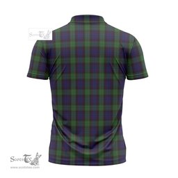 ScotsTee Shop Scottish Nicolson Green Hunting Clan Tartan Zipper Polo Shirt