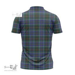 ScotsTee Shop Scottish MacInnes Modern Clan Tartan Zipper Polo Shirt