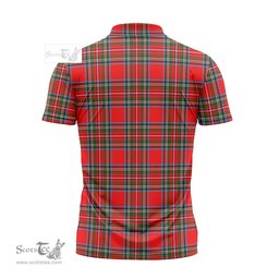 ScotsTee Shop Scottish Stewart Royal Clan Tartan Zipper Polo Shirt