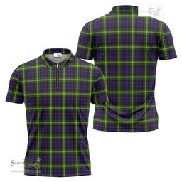 ScotsTee Shop Scottish Watson Modern Clan Tartan Zipper Polo Shirt