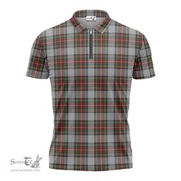 ScotsTee Shop Scottish Stewart Dress Clan Tartan Zipper Polo Shirt