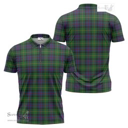 ScotsTee Shop Scottish Tait Modern Clan Tartan Zipper Polo Shirt