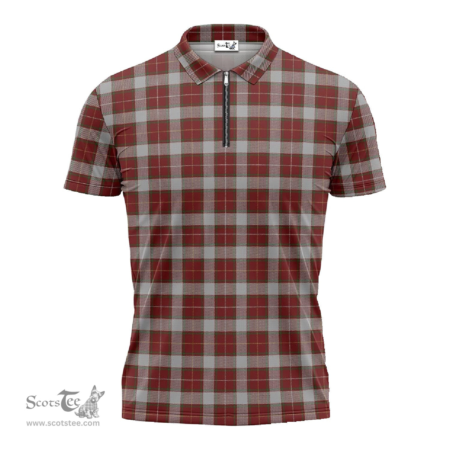 ScotsTee Shop Scottish MacFie Dress Clan Tartan Zipper Polo Shirt