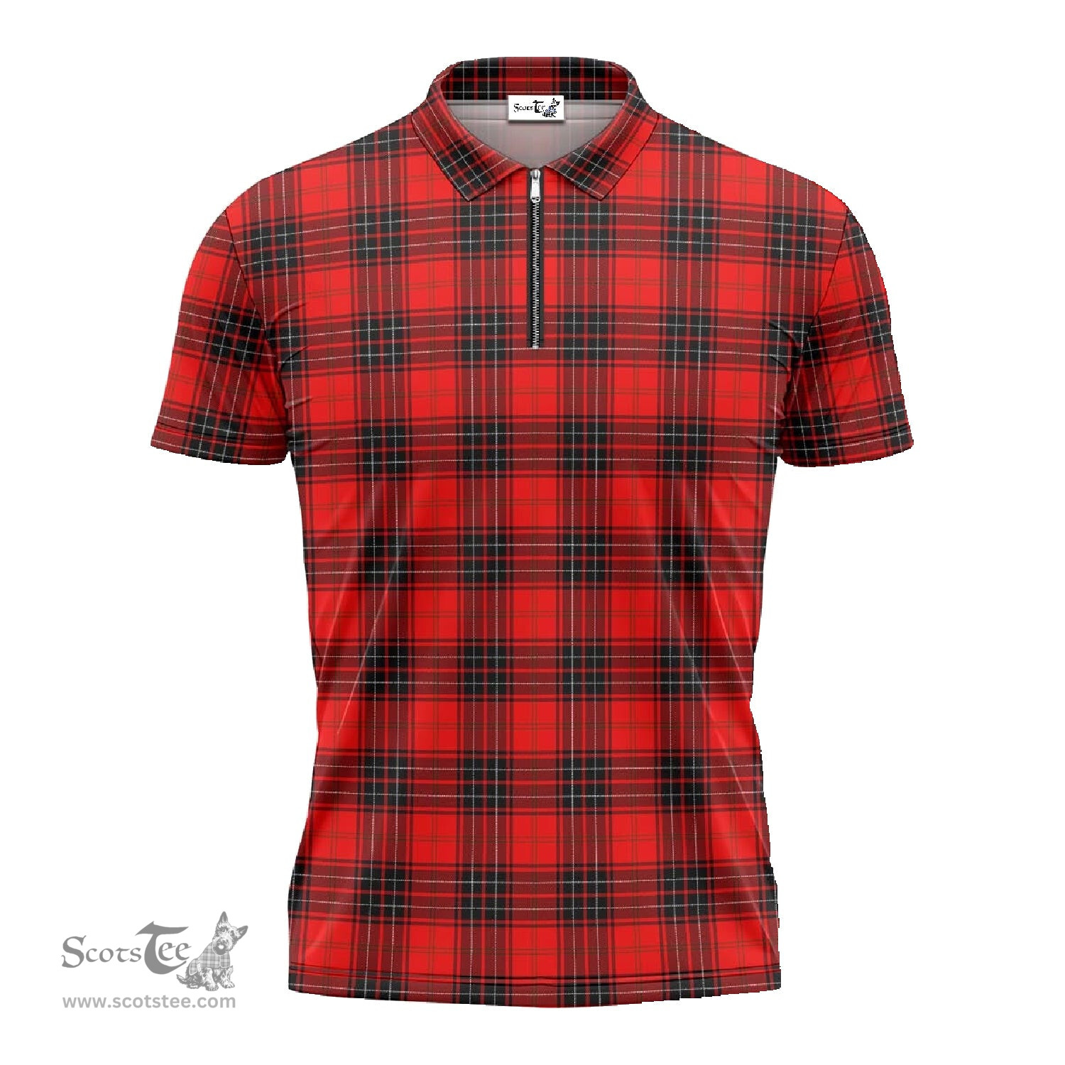 ScotsTee Shop Scottish Wemyss Modern Clan Tartan Zipper Polo Shirt
