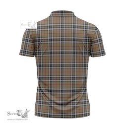 ScotsTee Shop Scottish Thomson Camel Clan Tartan Zipper Polo Shirt