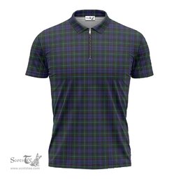 ScotsTee Shop Scottish Sempill Clan Tartan Zipper Polo Shirt