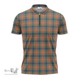 ScotsTee Shop Scottish Wilson Ancient Clan Tartan Zipper Polo Shirt