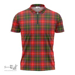 ScotsTee Shop Scottish Somerville Modern Clan Tartan Zipper Polo Shirt